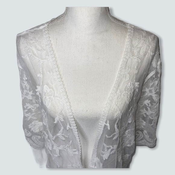 COLLECTION 18 for EXPRESS White Lace Kimono NWT - Picture 12 of 15